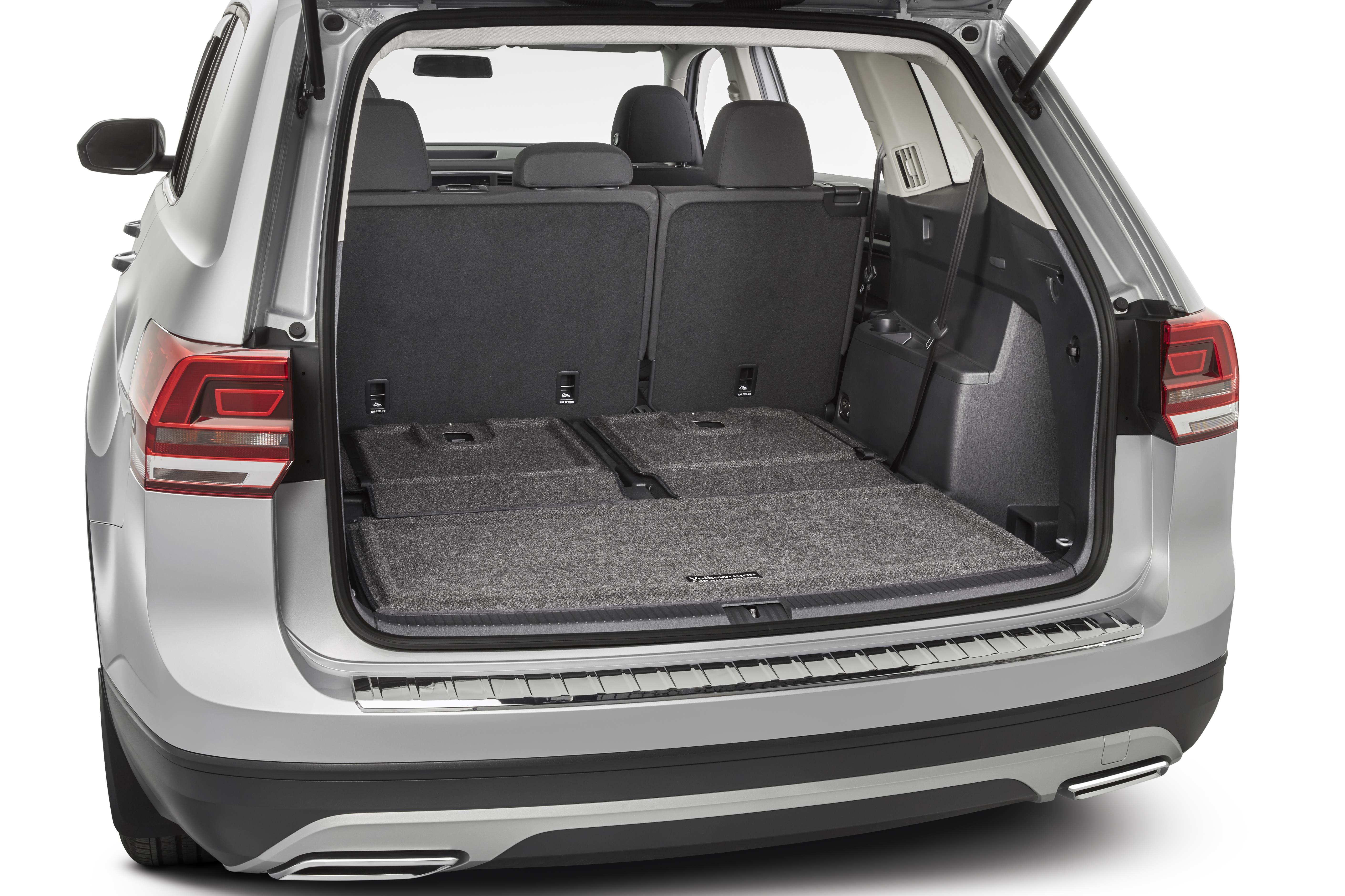 2021 Volkswagen Atlas Heavy Duty Trunk Liner And Extended Seat Back Cover With Cargo Blocks 